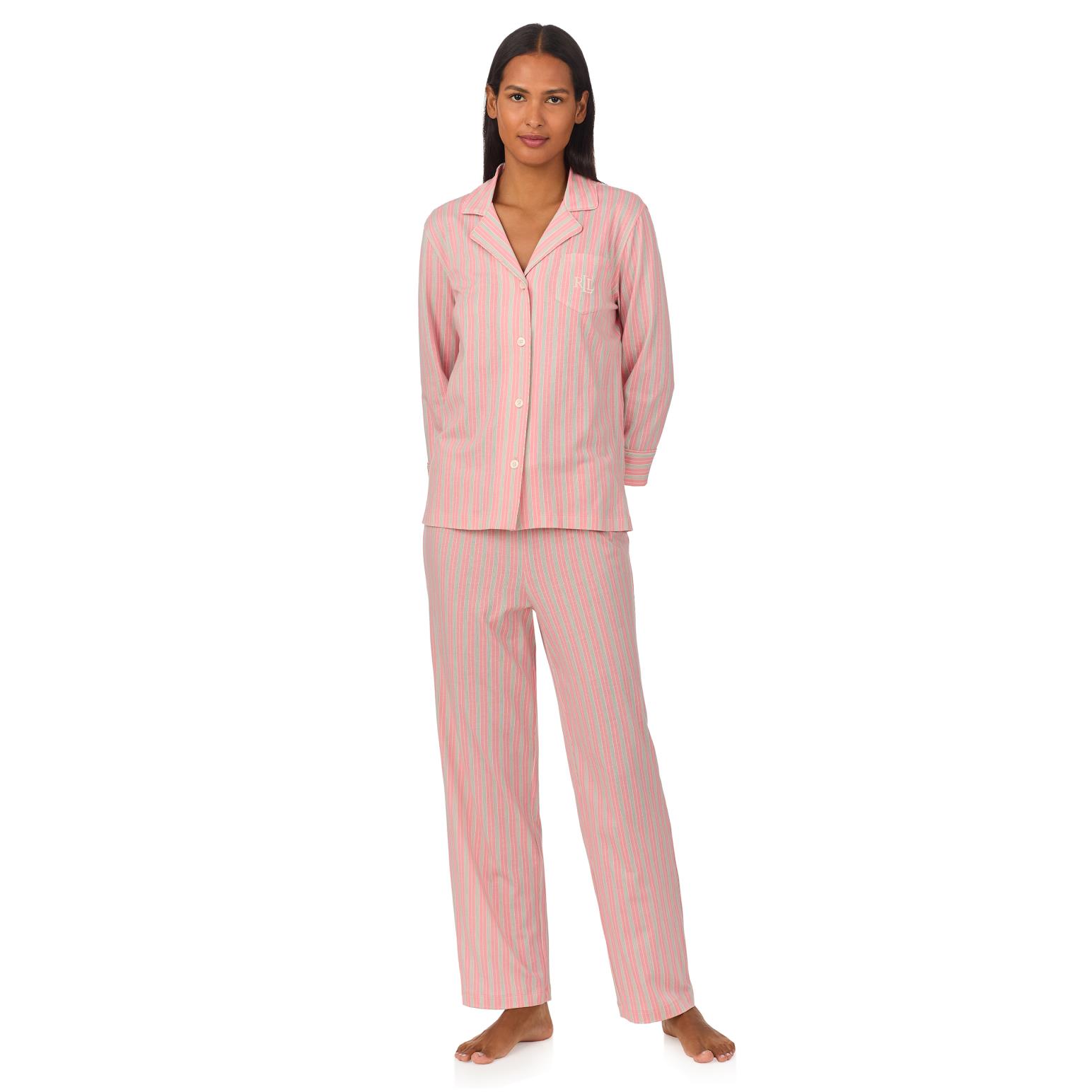 Lauren Ralph Lauren Classic Knit 3/4 Sleeve Notch Collar Pajama Set